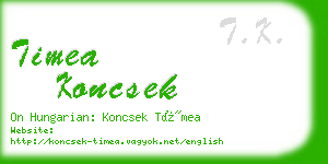 timea koncsek business card